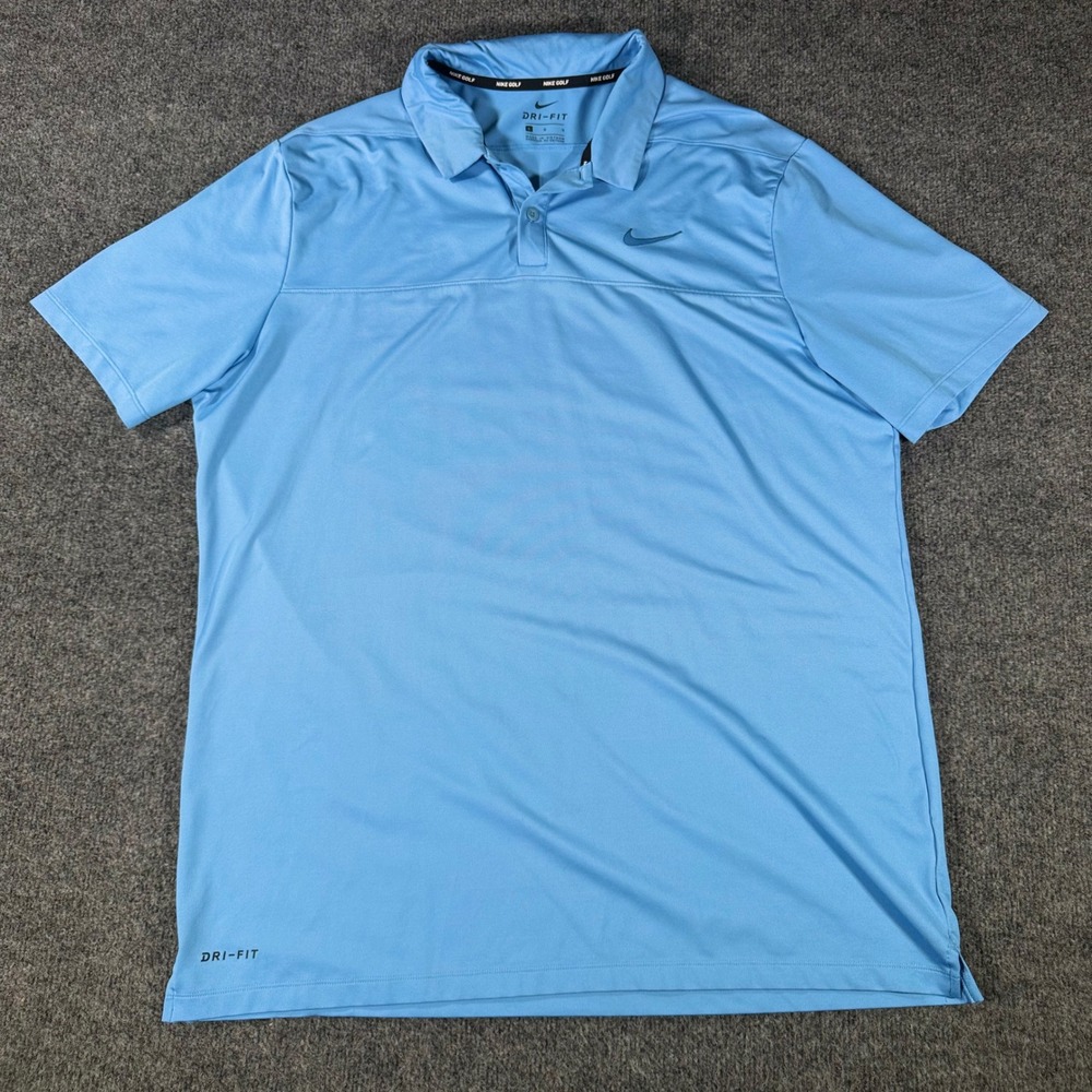 Nike Golf Dri-FIT Polo Shirt Mens Large Light Blue Short Sleeve Athletic Top L